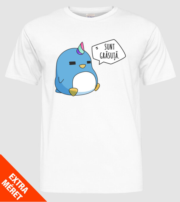 sunt grăsuță model alb pe tricou