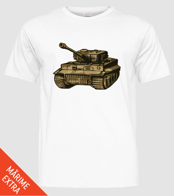 Tancuri model alb pe tricou