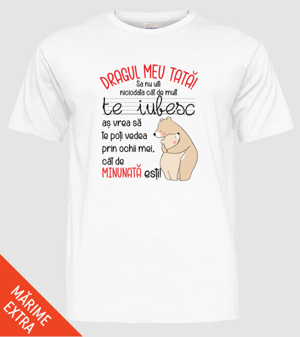 Tată Cât de minunat ești model alb pe tricou
