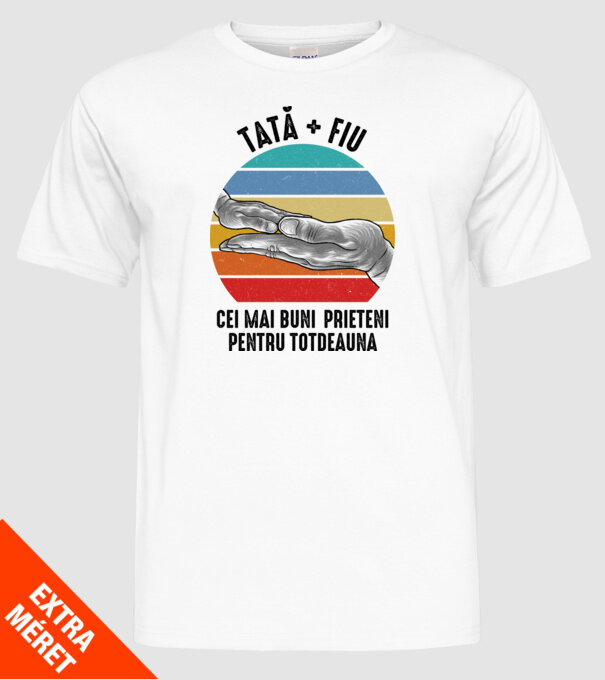 Tată - fiu - Cei mai buni prieteni pentru totdeauna model alb pe tricou