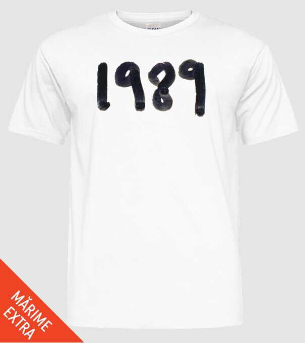 Taylor Swift 1989 text model alb pe tricou