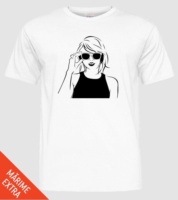 Taylor Swift model alb pe tricou