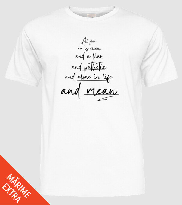 Taylor Swift all you model alb pe tricou