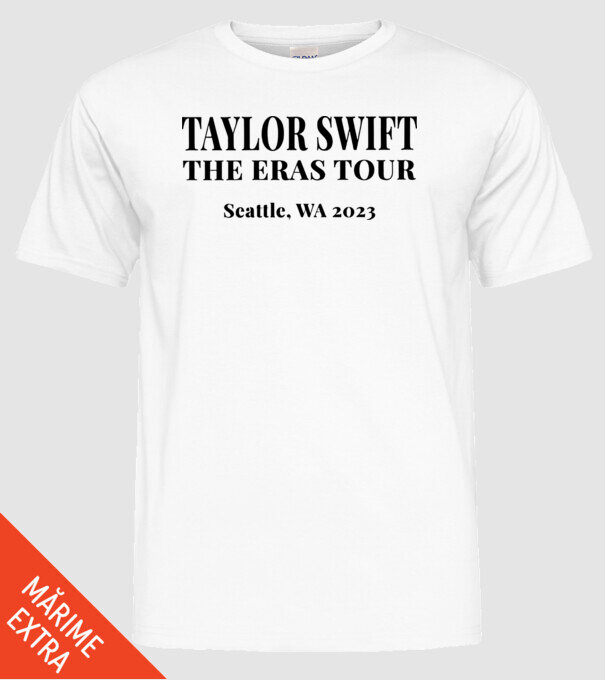 Taylor Swift Eras tour text2 model alb pe tricou