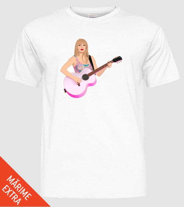 Taylor Swift pink model alb pe tricou