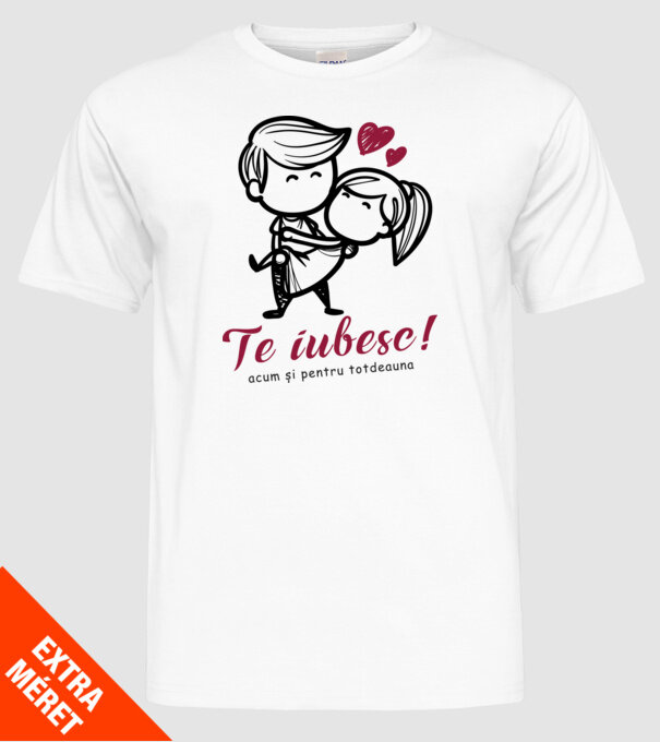 te iubesc! model alb pe tricou
