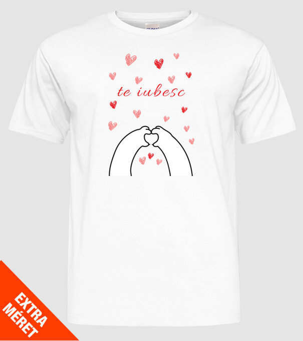 te iubesc model alb pe tricou
