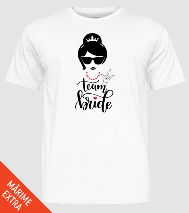 Team Cool Bride model alb pe tricou