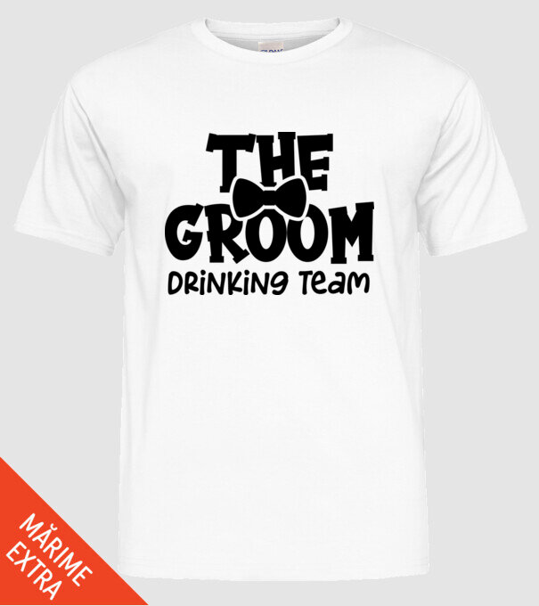 The Groom model alb pe tricou