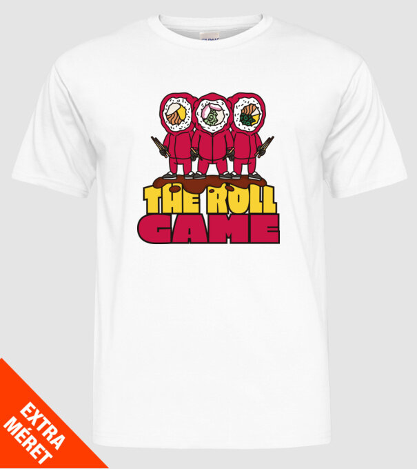 the roll game squid game model alb pe tricou