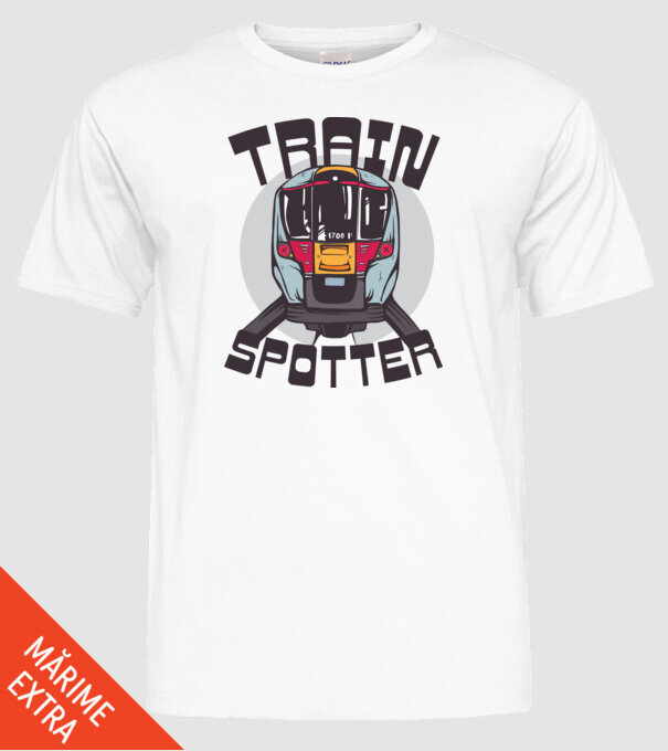 Trenuri model alb pe tricou