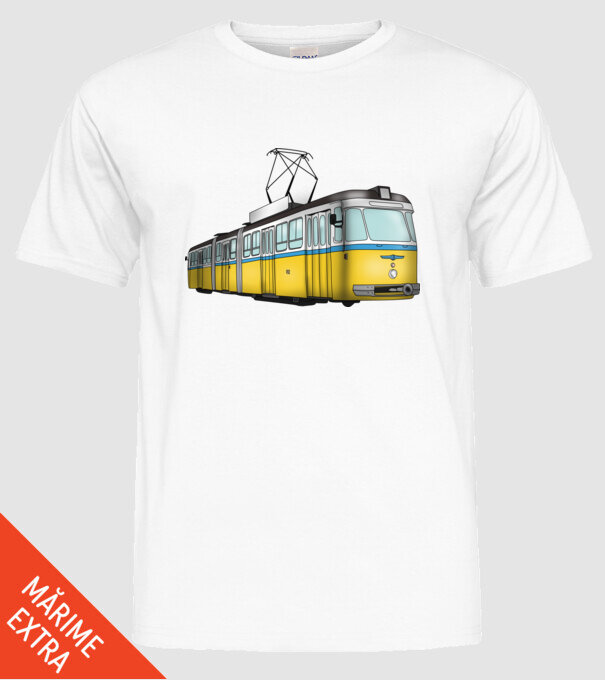 Trenuri model alb pe tricou