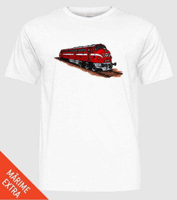 Trenuri model alb pe tricou