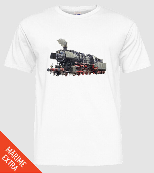 Trenuri model alb pe tricou