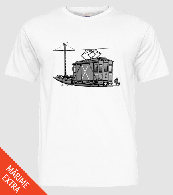 Trenuri model alb pe tricou