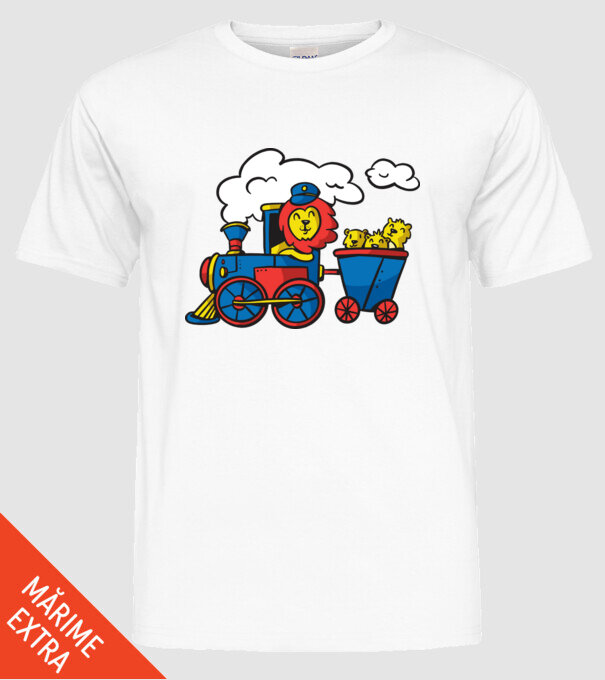 Trenuri model alb pe tricou