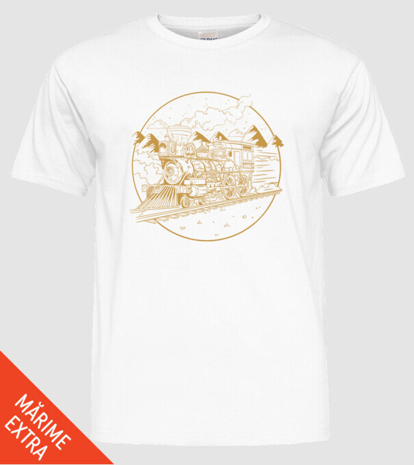 Trenuri model alb pe tricou