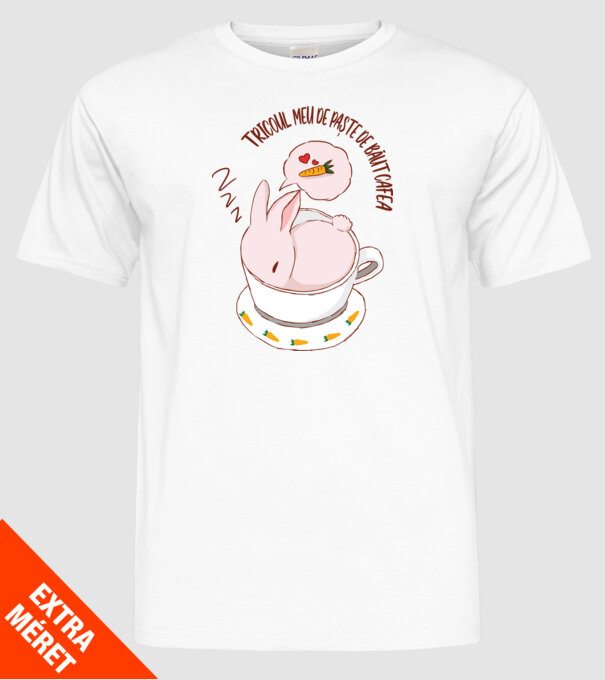 tricoul meu de Paște de băut cafea model alb pe tricou
