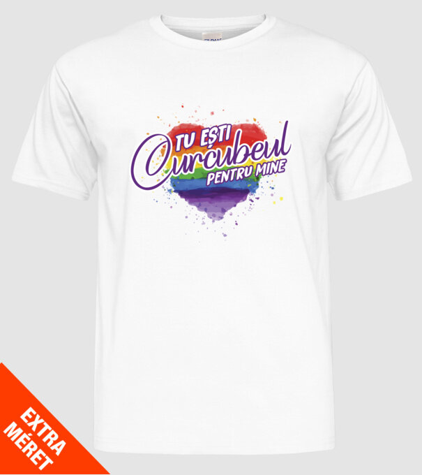 Tu ești curcubeul pentru mine model alb pe tricou