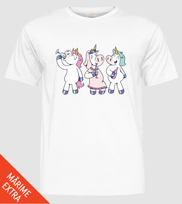 unicorn Bachelorette model alb pe tricou