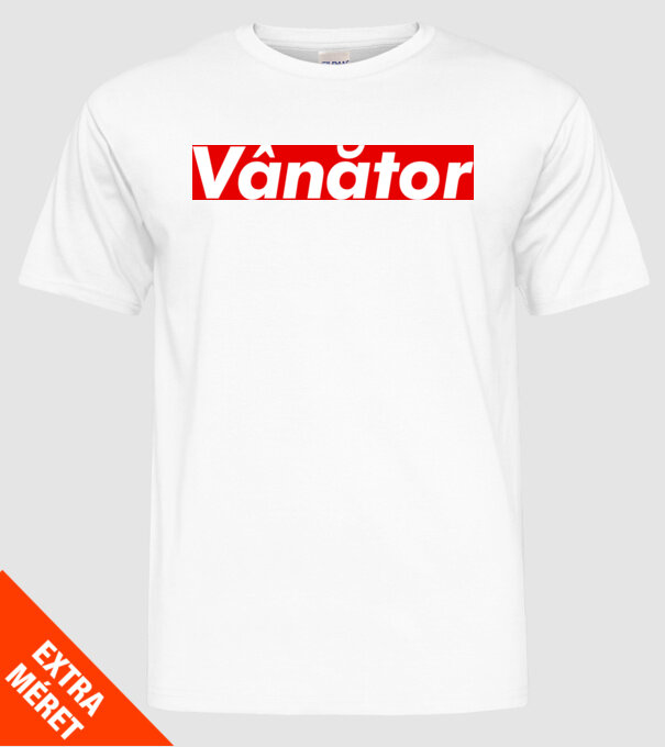 vânător model alb pe tricou