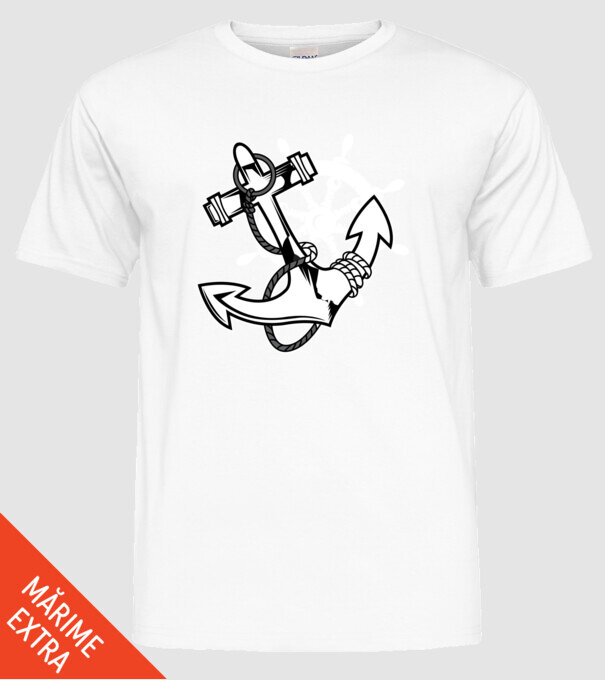 Vapoare model alb pe tricou
