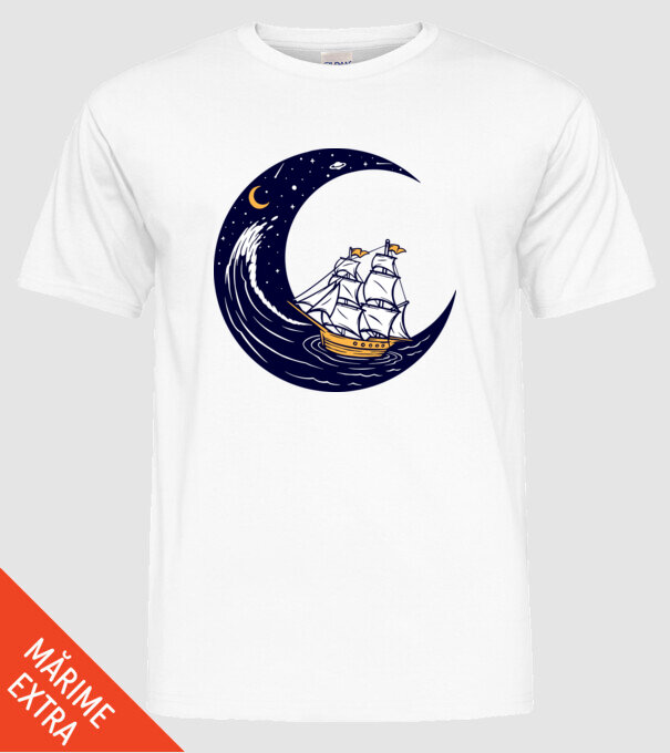 Vapoare model alb pe tricou