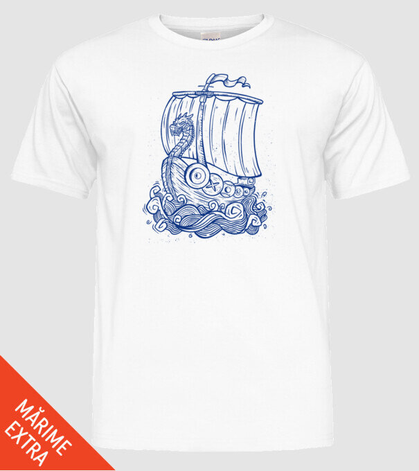 Vapoare model alb pe tricou