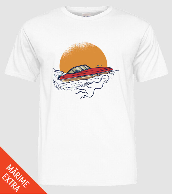 Vapoare model alb pe tricou