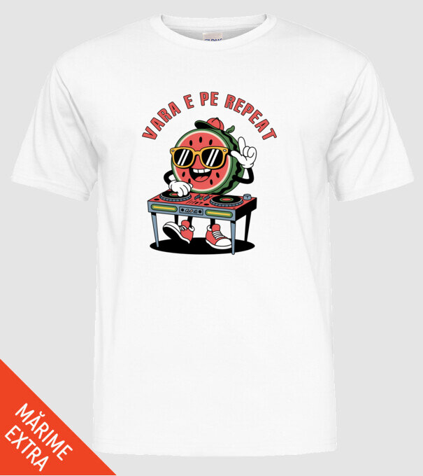Vara e pe repeat model alb pe tricou