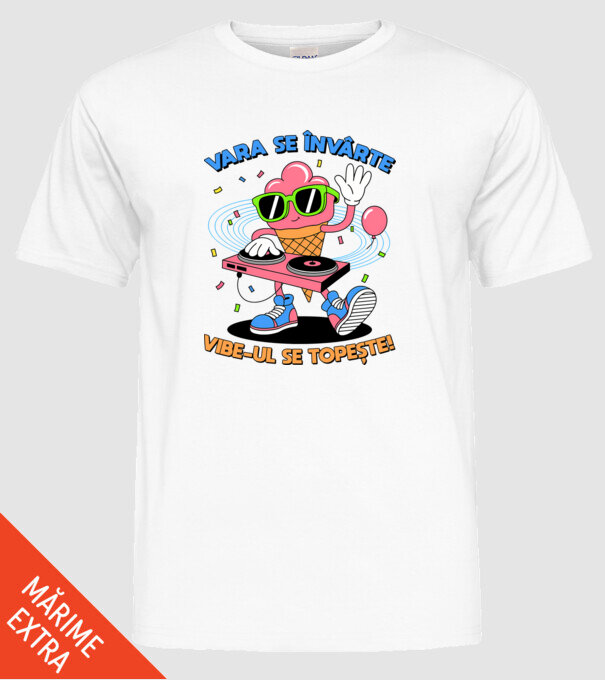 Vara se învârte model alb pe tricou