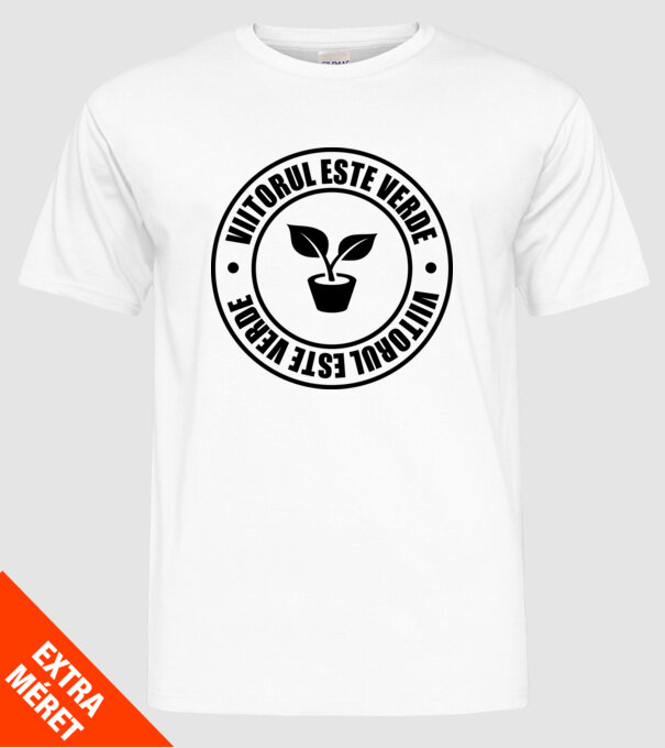 Viitorul este verde model alb pe tricou