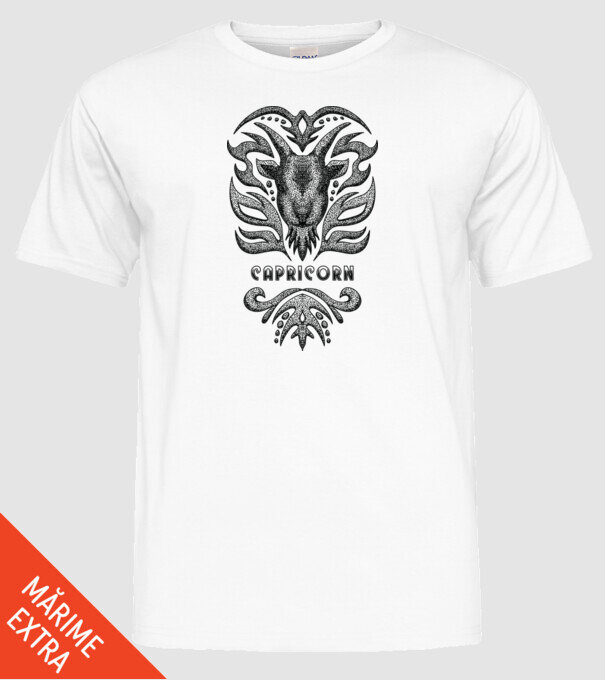 Vintage zodiac capricorn model alb pe tricou