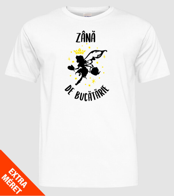 zână de bucătărie model alb pe tricou