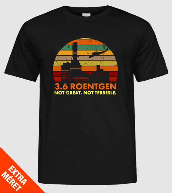 3.6 roentgen model negru pe tricou