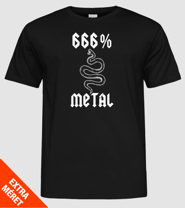 666 Metal model negru pe tricou