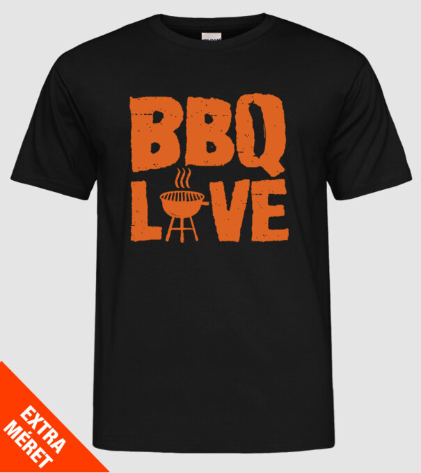 BBQ LOVE model negru pe tricou