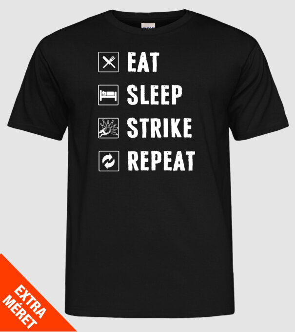 Bowling daily routine model negru pe tricou