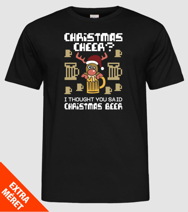 Christmas beer pulovăr urât model negru pe tricou