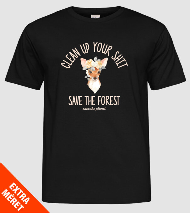 Clean up your shit model negru pe tricou