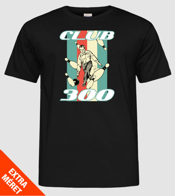 club300 model negru pe tricou