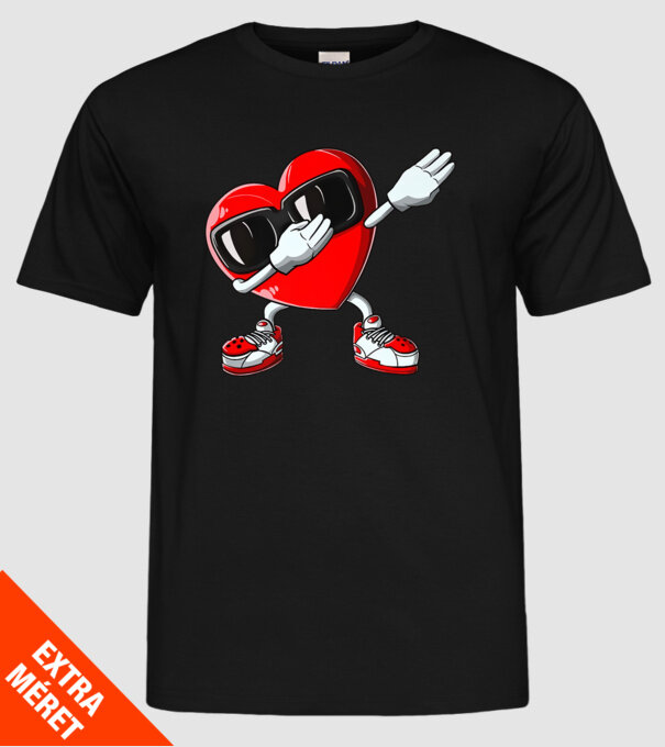 Dab inima model negru pe tricou