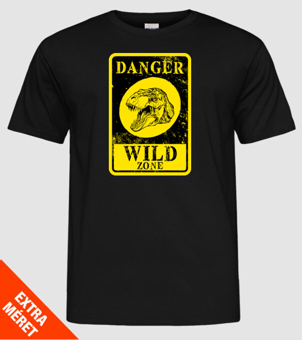 Danger wild zone model negru pe tricou