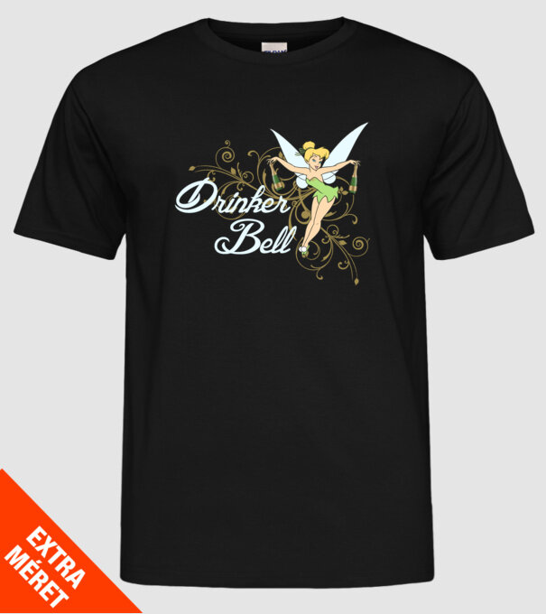 Drinkerbell model negru pe tricou