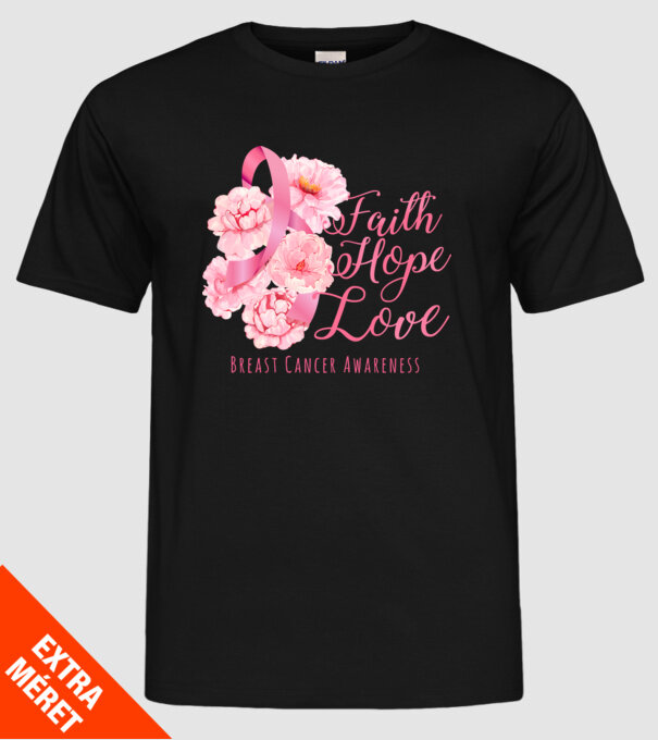 Faith hope love model negru pe tricou