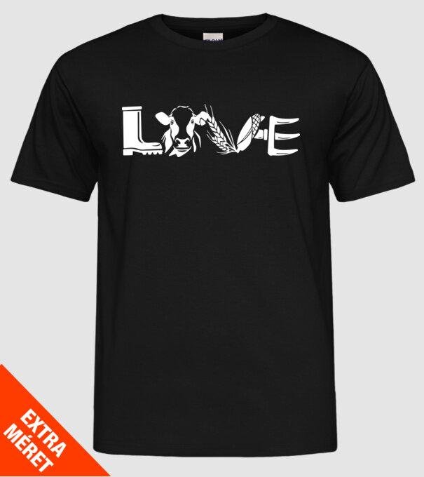 Farm love Cu tractor model negru pe tricou