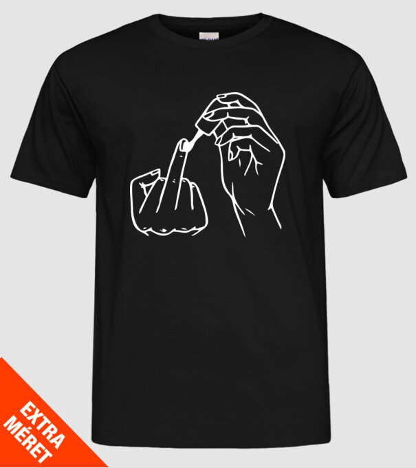Nail polish Fuck U model negru pe tricou