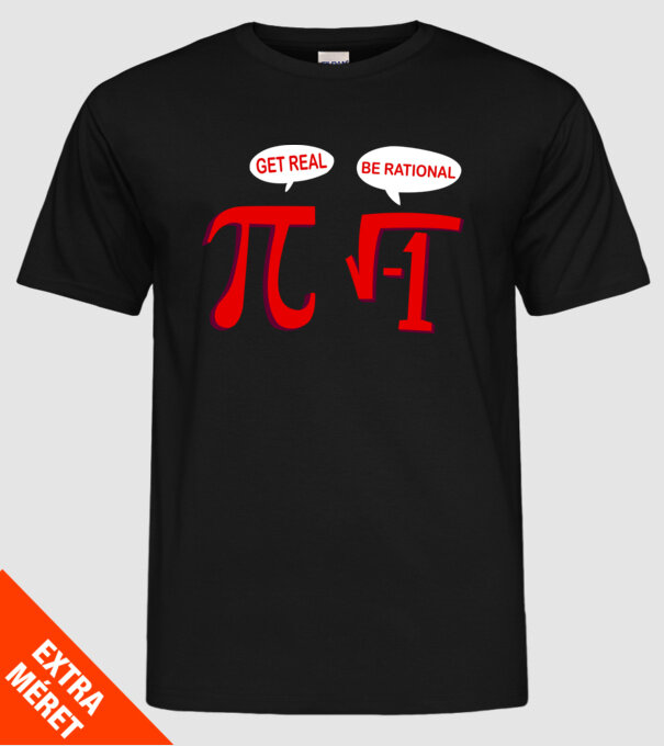 Get real, be rational model negru pe tricou