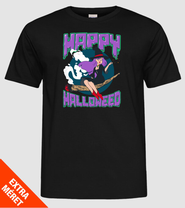Happy Halloweed model negru pe tricou