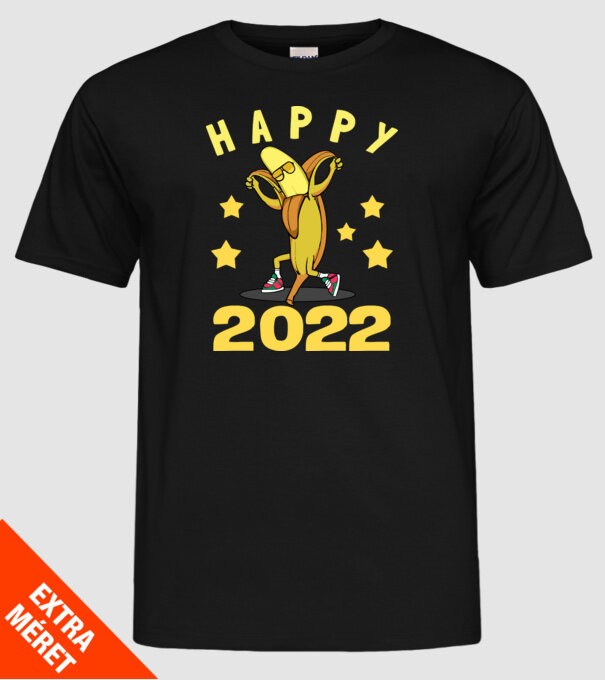 Happy new year Banana model negru pe tricou